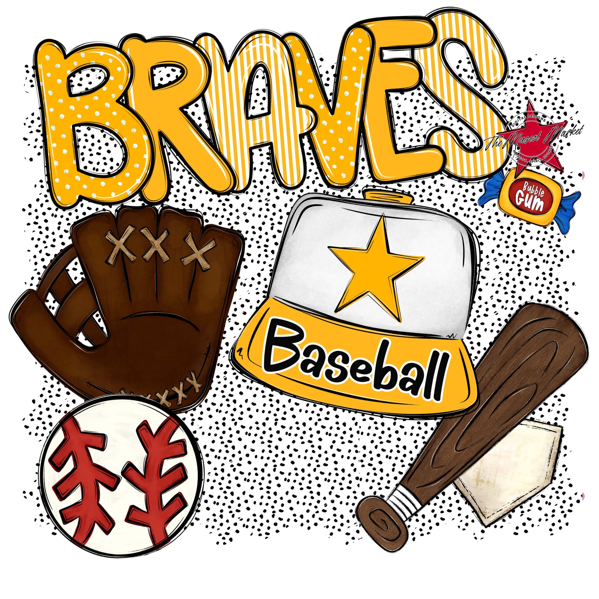 Braves Baseball Spirit-Yellow