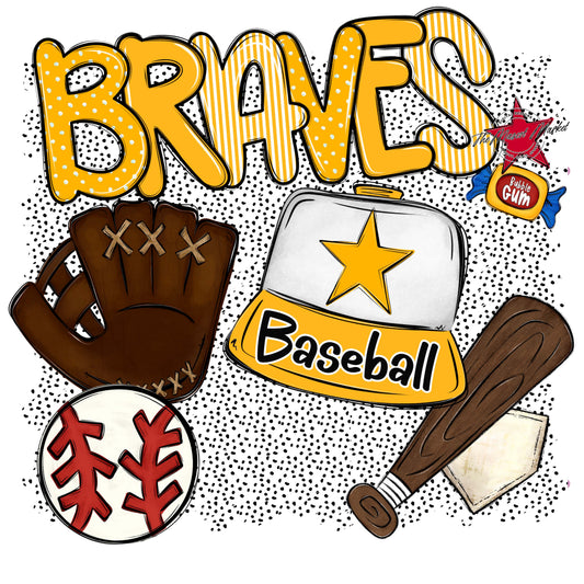 Braves Baseball Spirit-Yellow