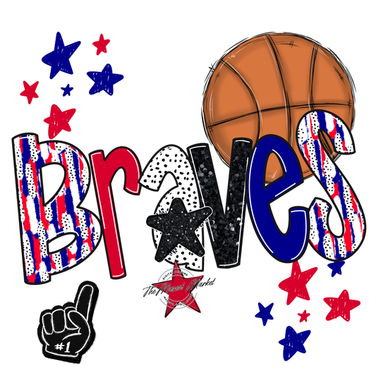 Braves Basketball Scrape-Blue-Red