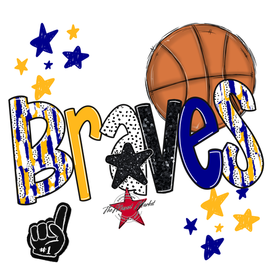 Braves Basketball Scrape-Blue-Yellow
