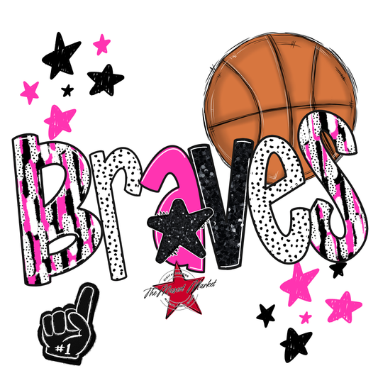 Braves Basketball Scrape-Pink