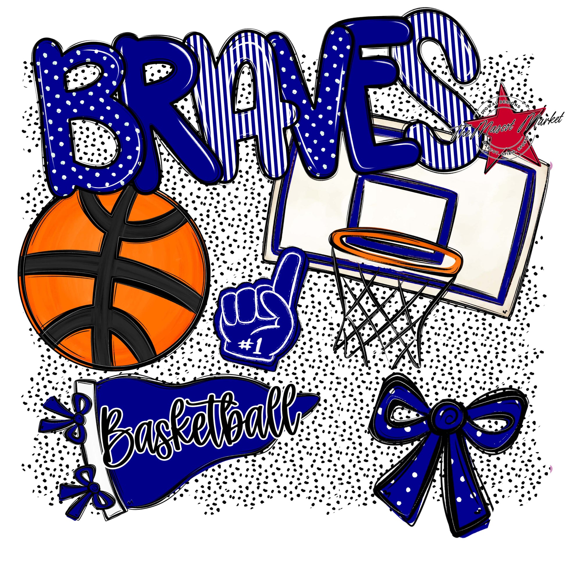 Braves Basketball Spirit-Blue