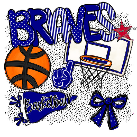 Braves Basketball Spirit-Blue