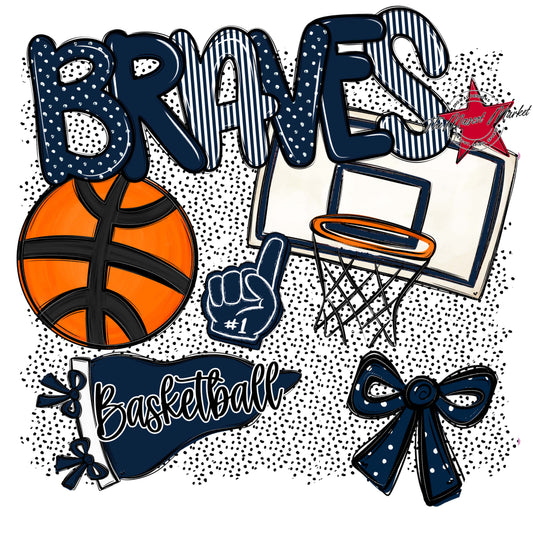 Braves Basketball Spirit-Navy