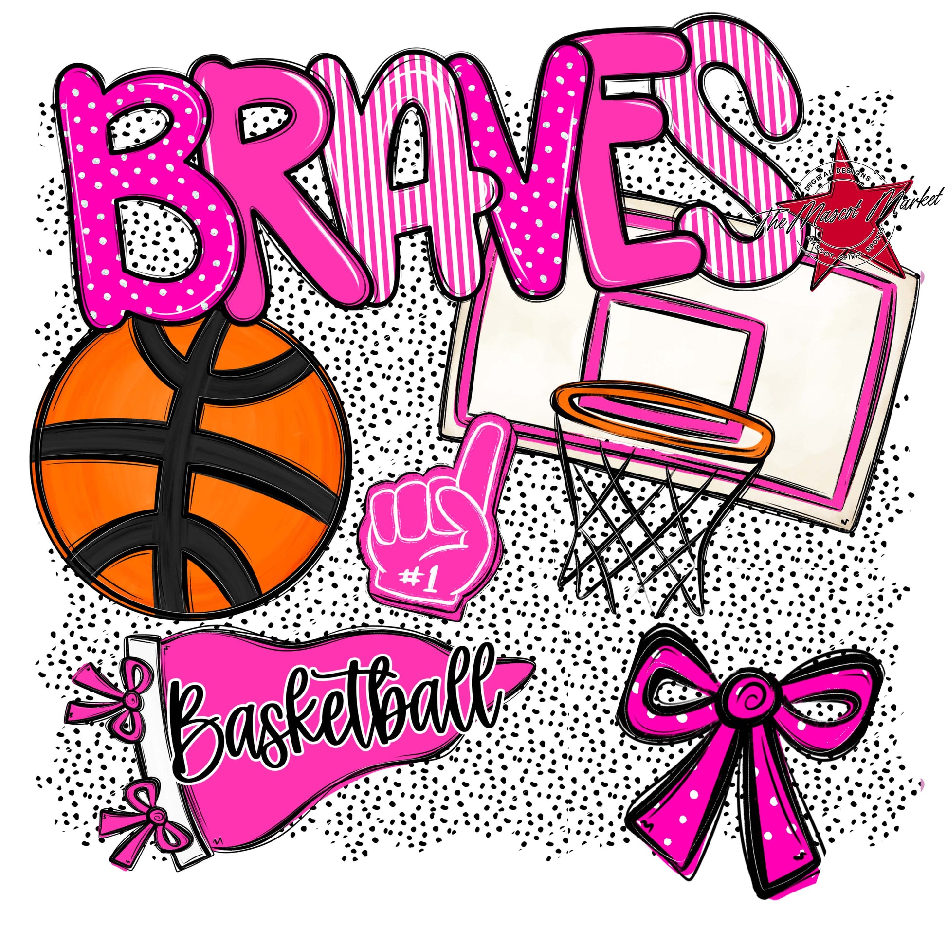 Braves Basketball Spirit-Pink