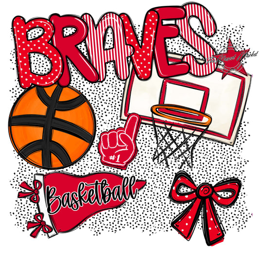 Braves Basketball Spirit-Red
