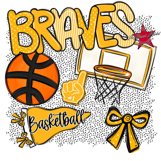 Braves Basketball Spirit-Yellow