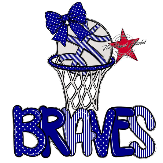 Braves Basketball Spirit Design-Blue