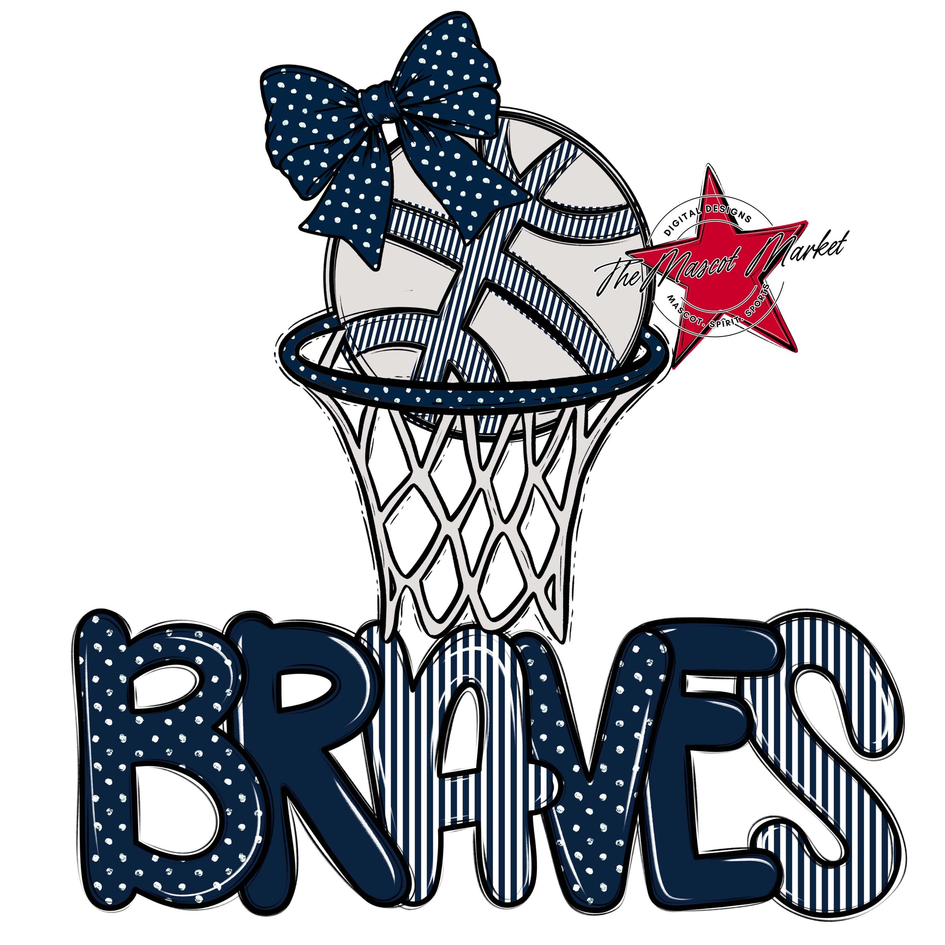 Braves Basketball Spirit Design-Navy