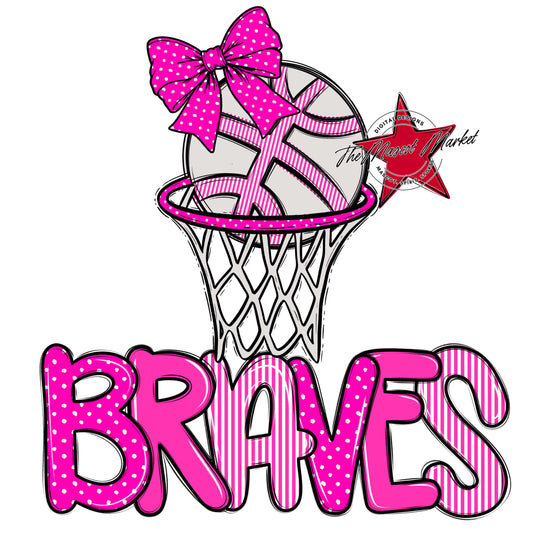 Braves Basketball Spirit Design-Pink