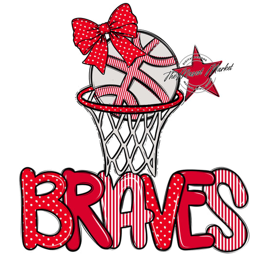 Braves Basketball Spirit Design-Red