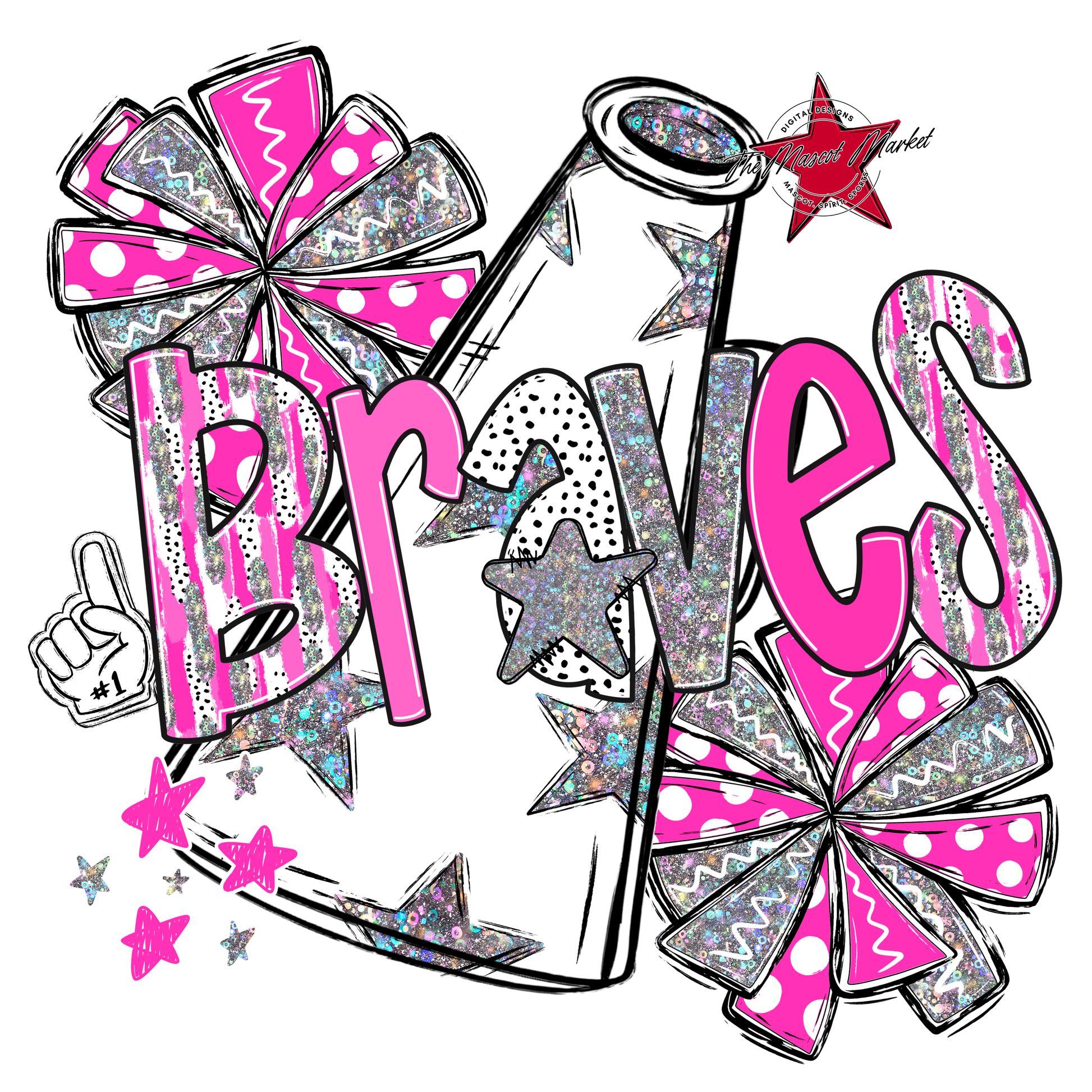 Braves Cheer Megaphone Scrape-Pink