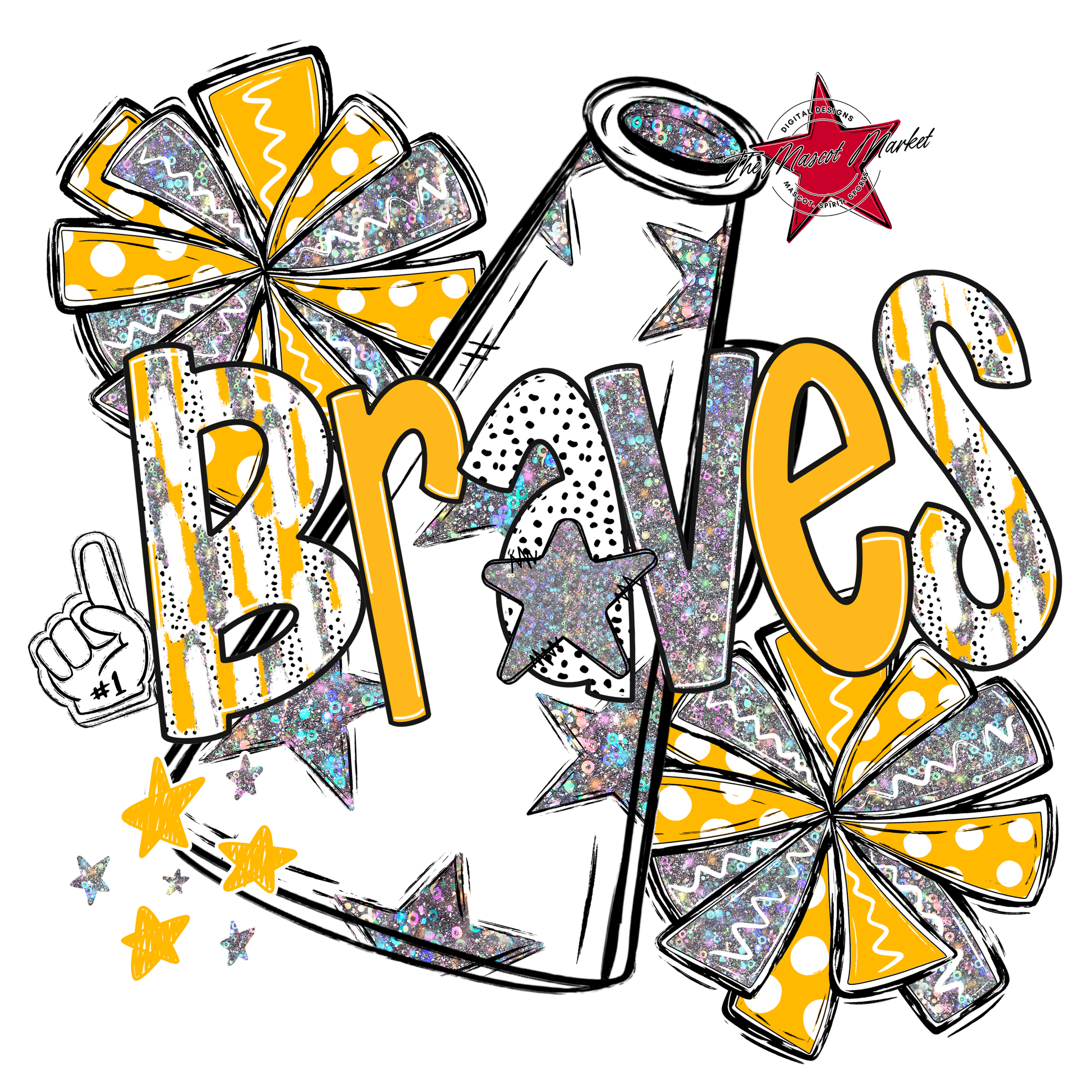 Braves Cheer Megaphone Scrape-Yellow