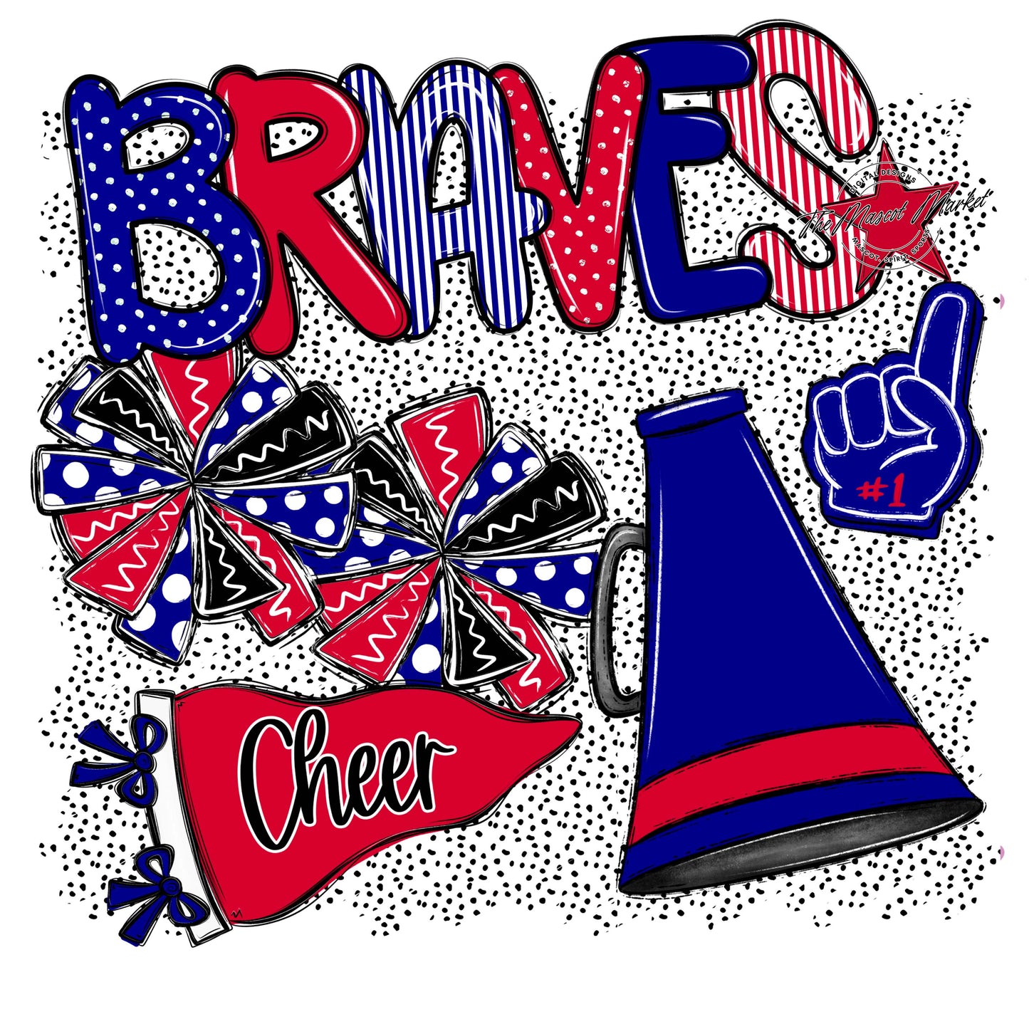 Braves Cheer Spirit-Blue & Red