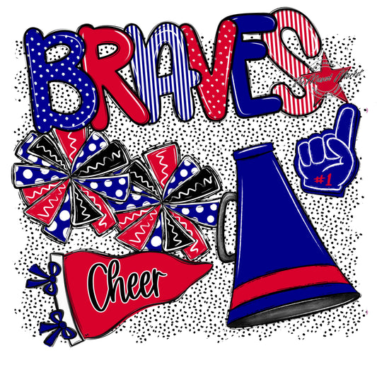 Braves Cheer Spirit-Blue & Red