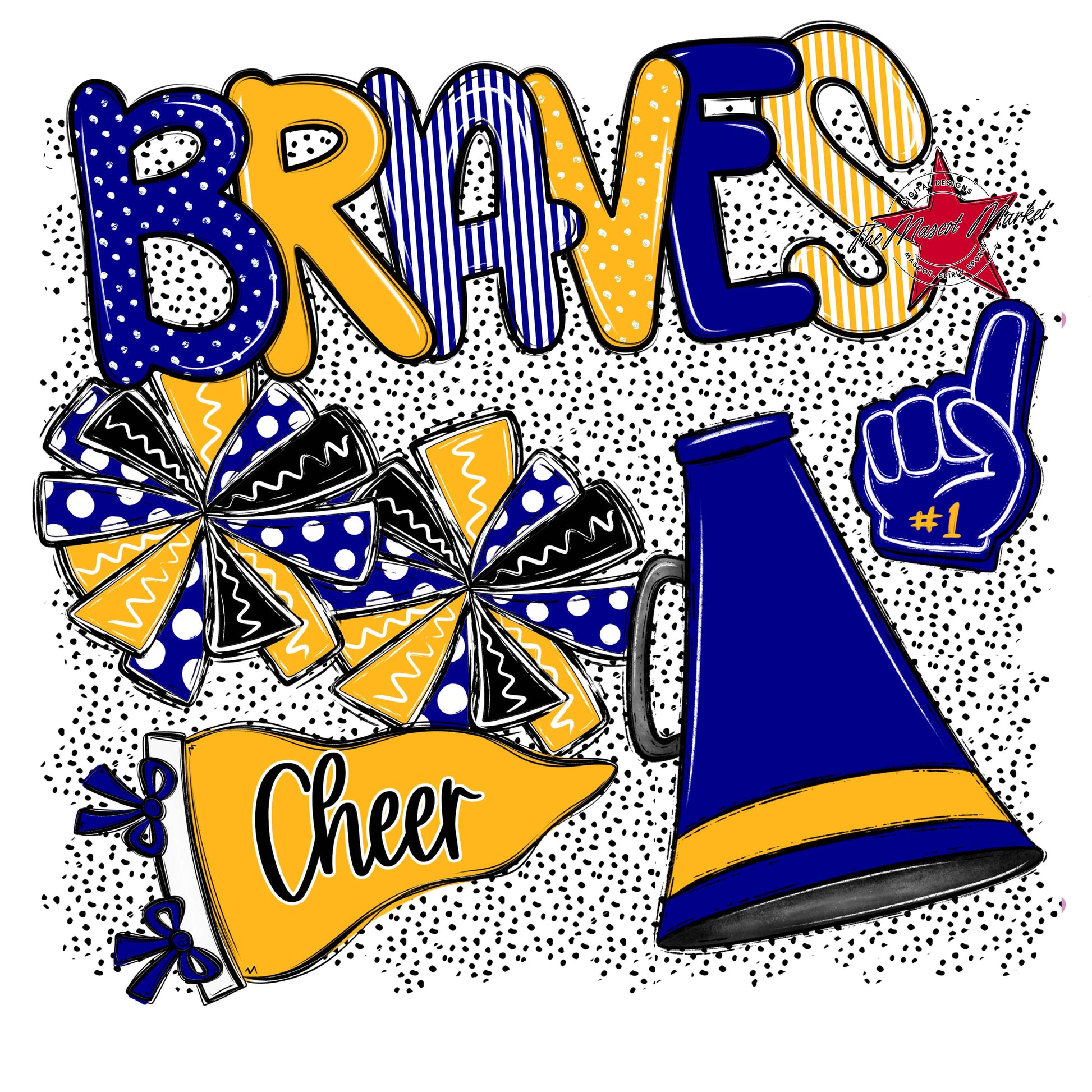 Braves Cheer Spirit-Blue & Yellow