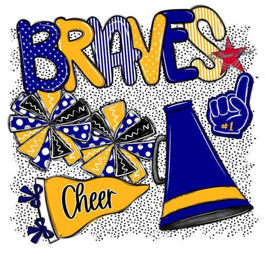 Braves Cheer Spirit-Blue & Yellow