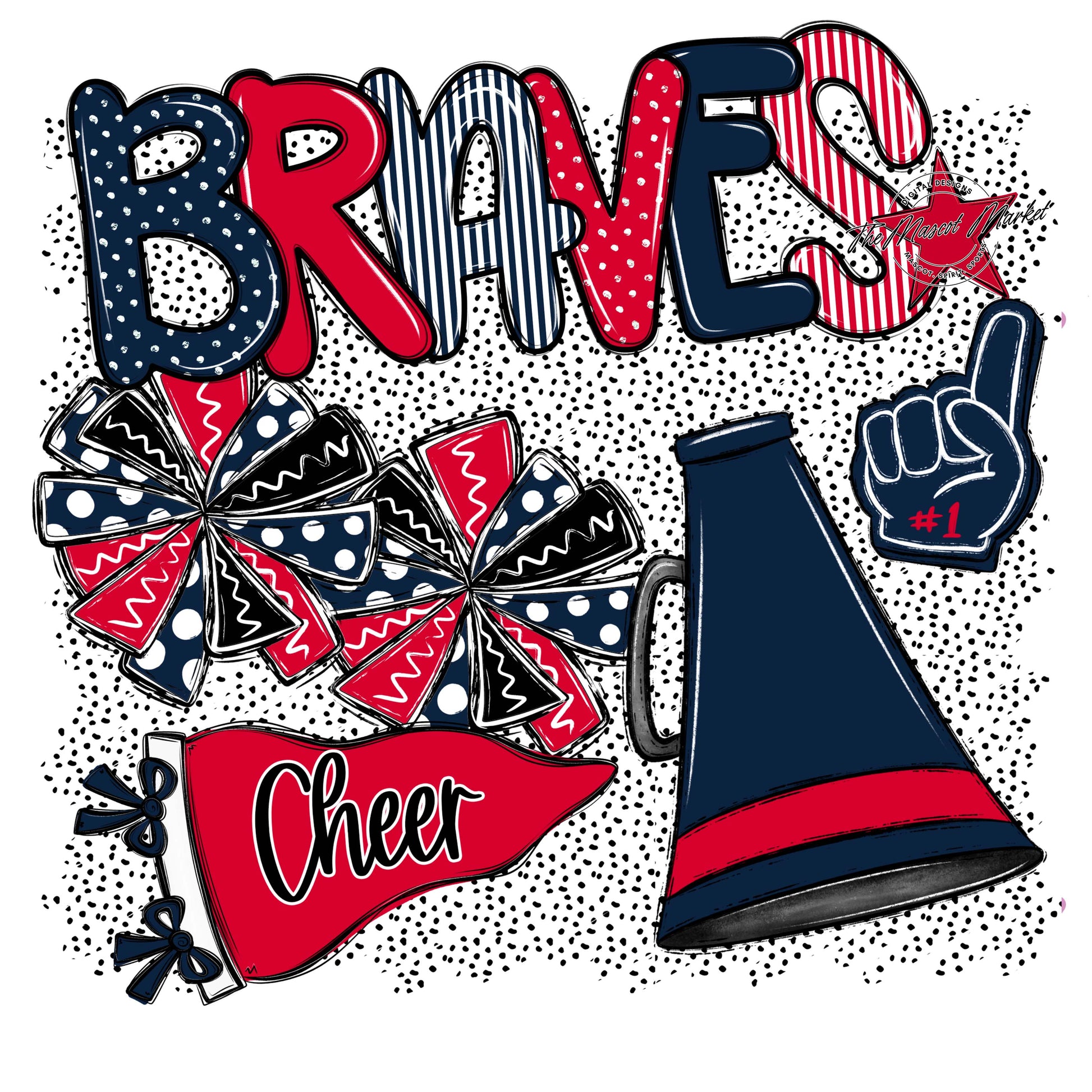 Braves Cheer Spirit-Navy & Red