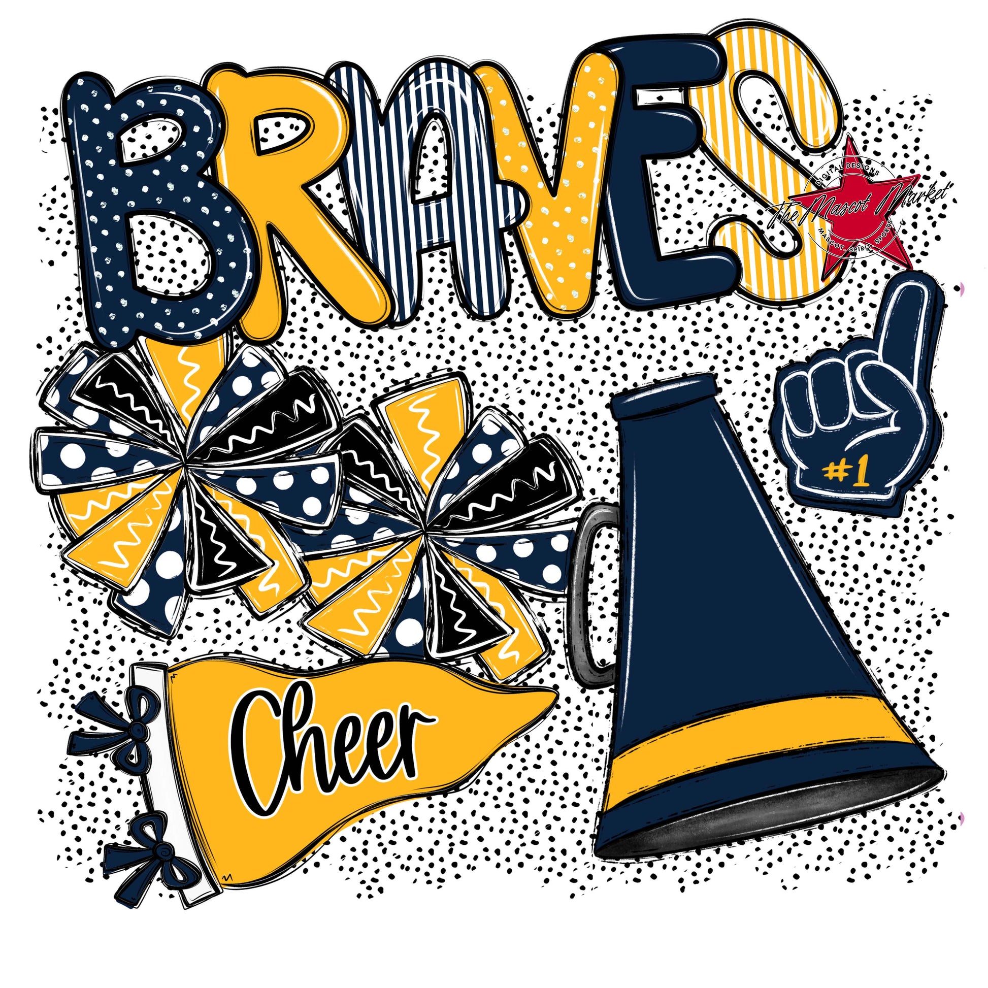 Braves Cheer Spirit-Navy & Yellow