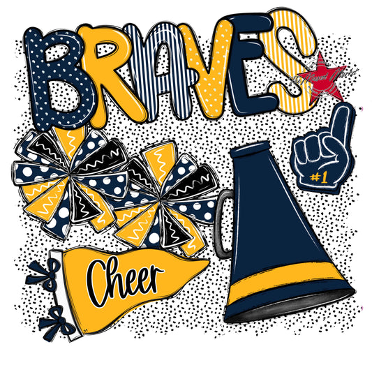 Braves Cheer Spirit-Navy & Yellow
