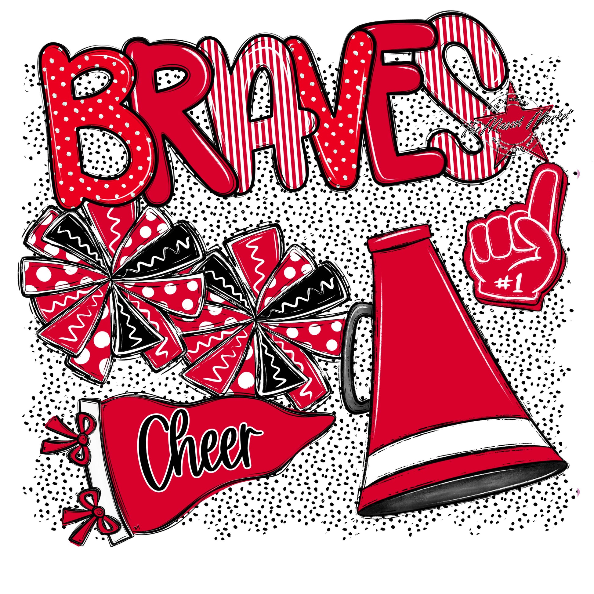 Braves Cheer Spirit-Red