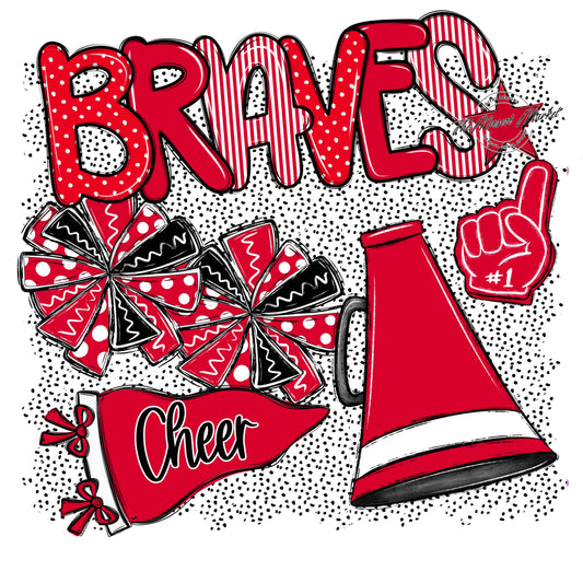 Braves Cheer Spirit-Red