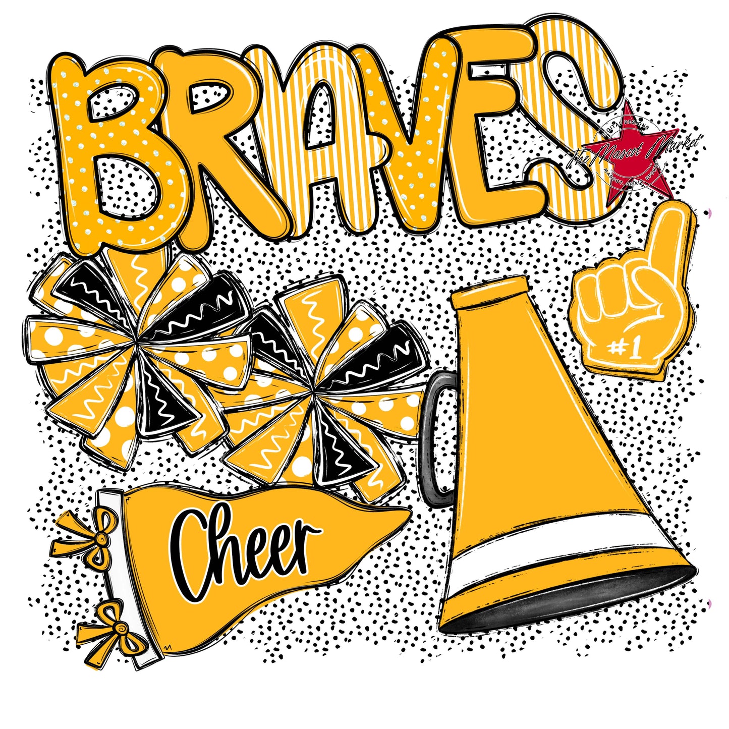 Braves Cheer Spirit-Yellow