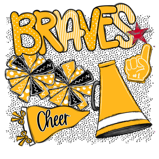 Braves Cheer Spirit-Yellow
