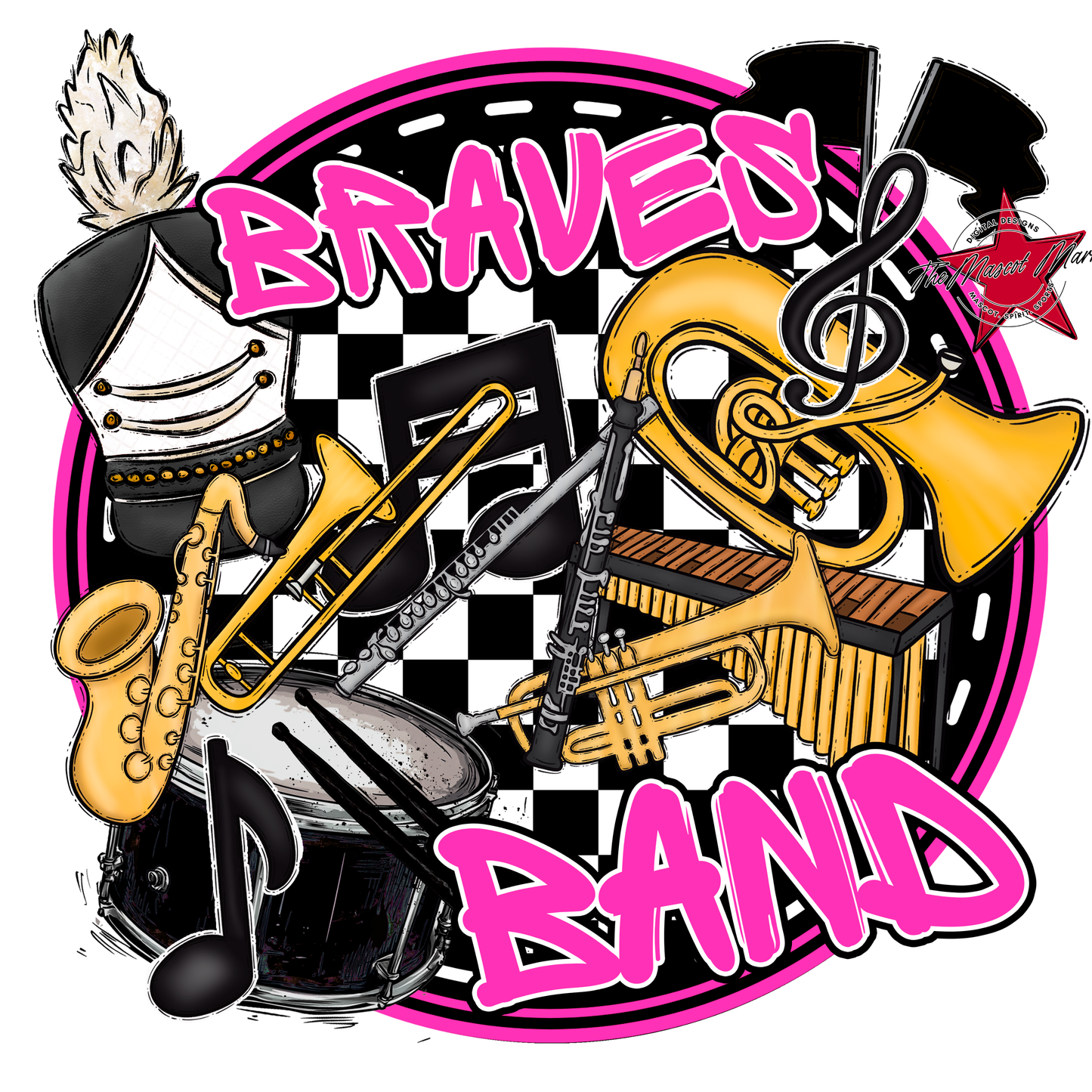 Braves Circle Band Design-Pink