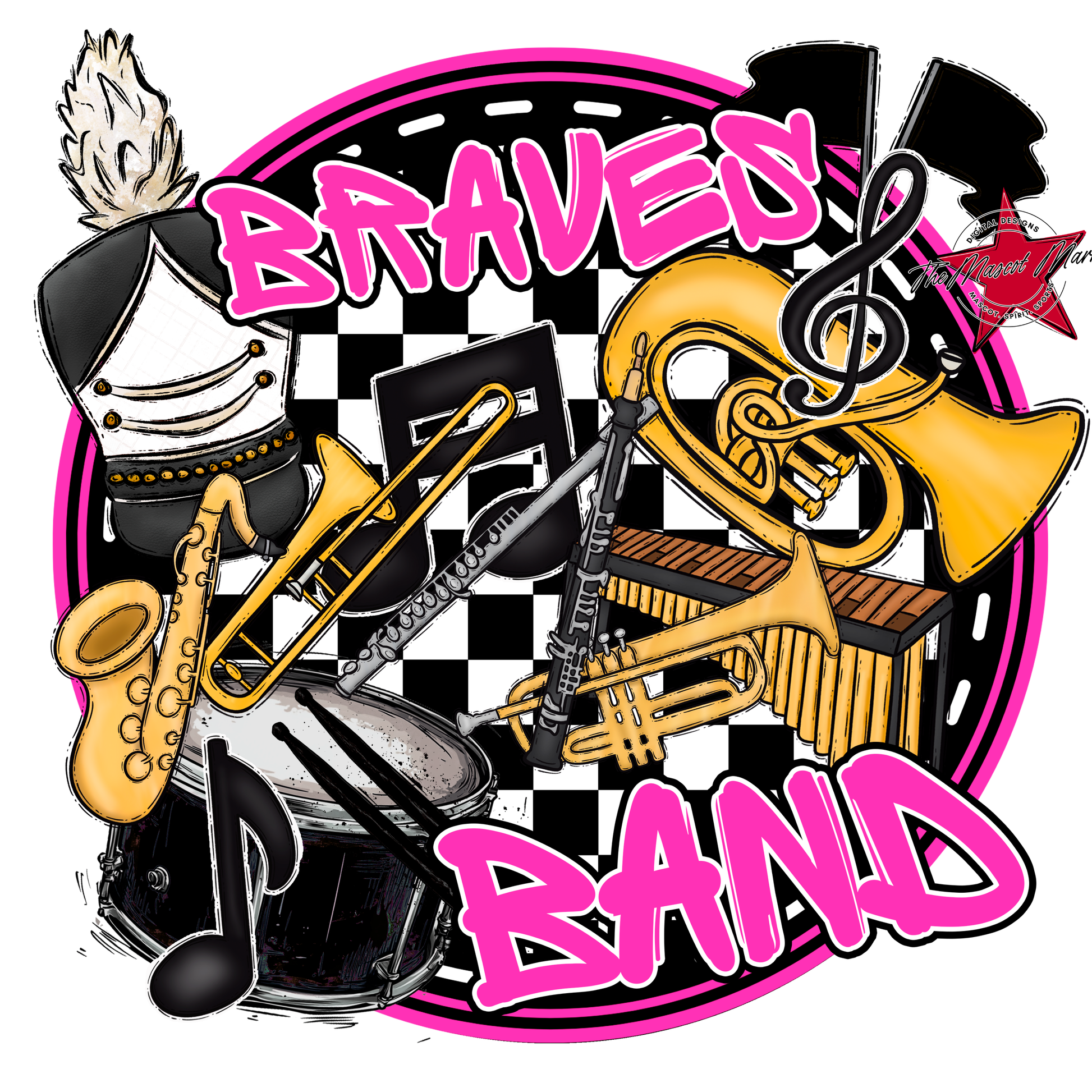 Braves Circle Band Design-Pink