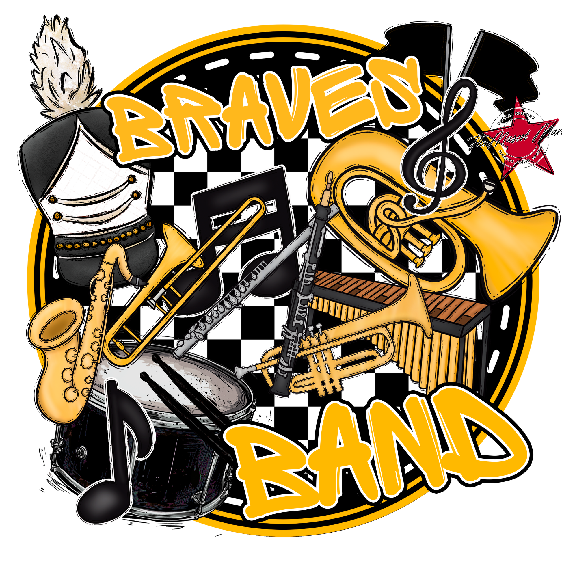 Braves Circle Band Design-Yellow