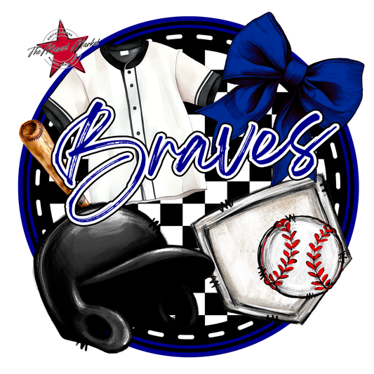 Braves Circle Baseball Design-Blue