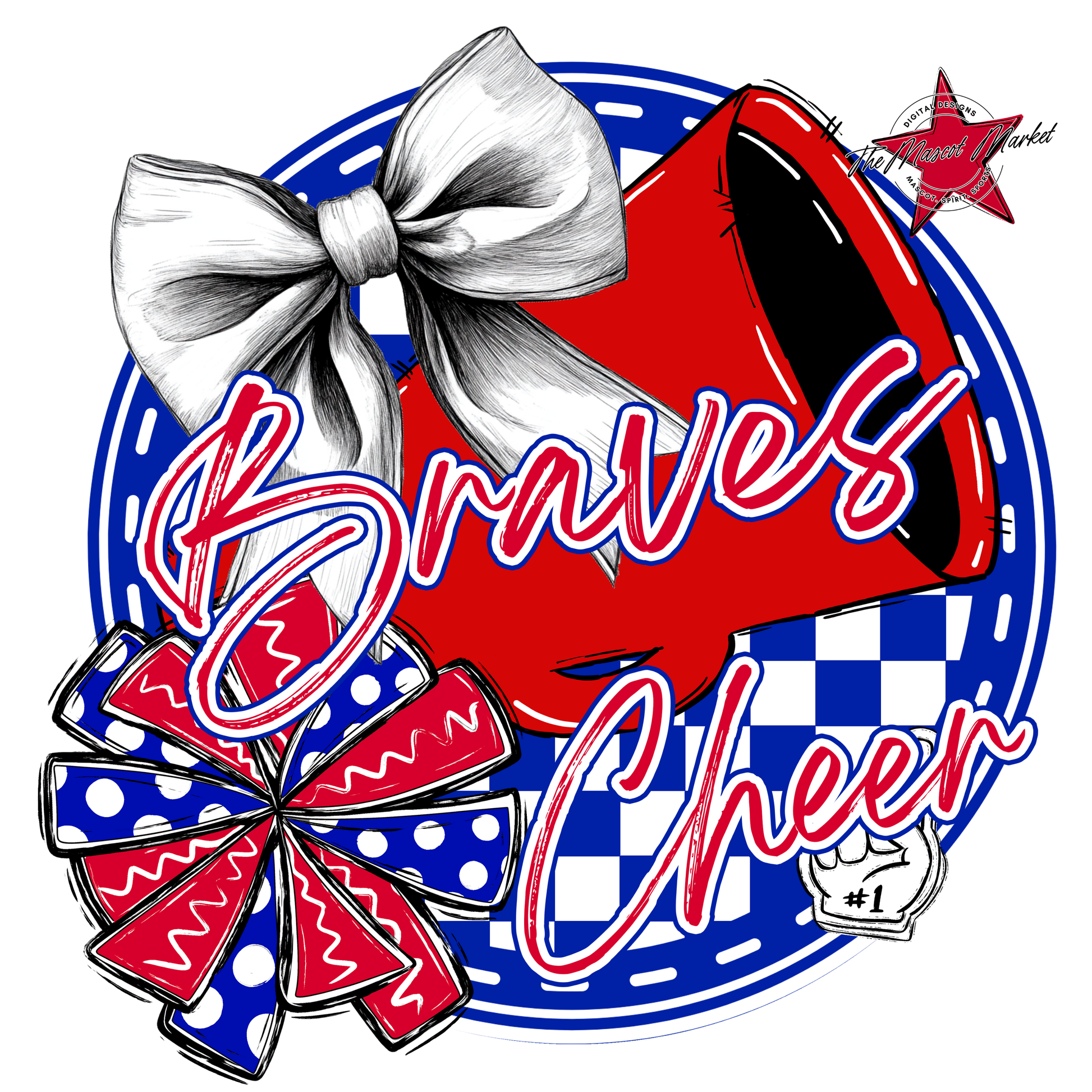 Braves Circle Cheer Design-Blue-Red
