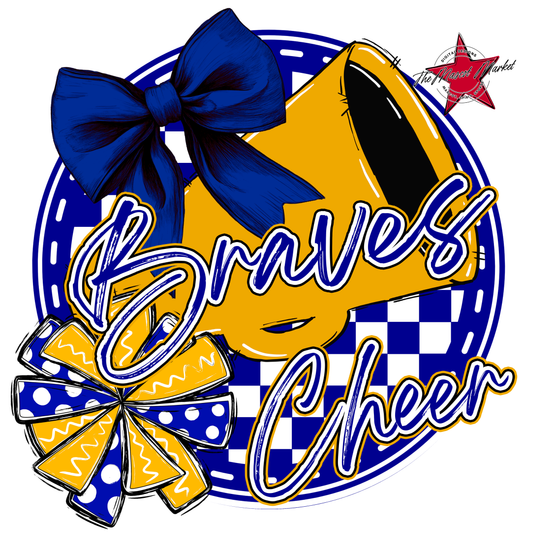 Braves Circle Cheer Design-Blue-Yellow