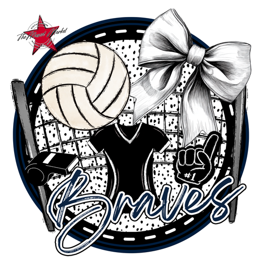 Braves Circle Volleyball Design-Navy
