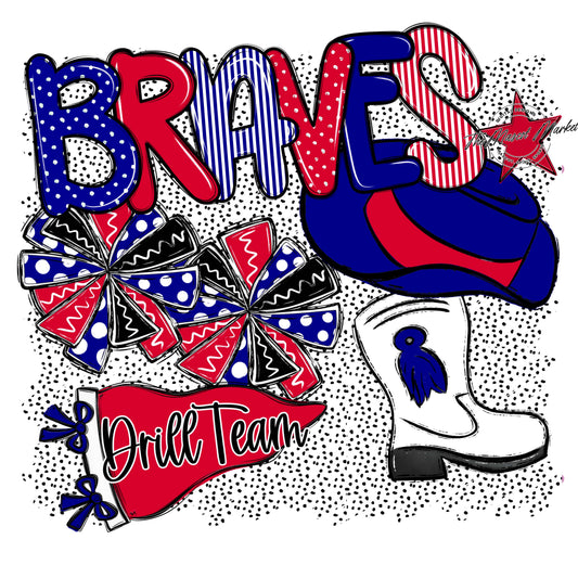 Braves Drillteam Spirit-Blue & Red