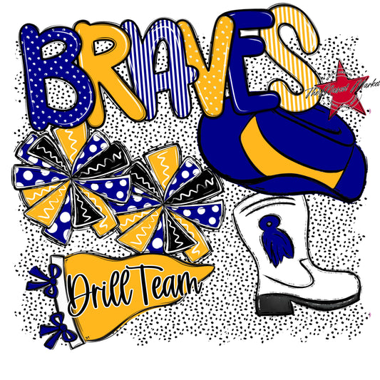Braves Drillteam Spirit-Blue & Yellow