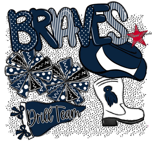 Braves Drillteam Spirit-Navy