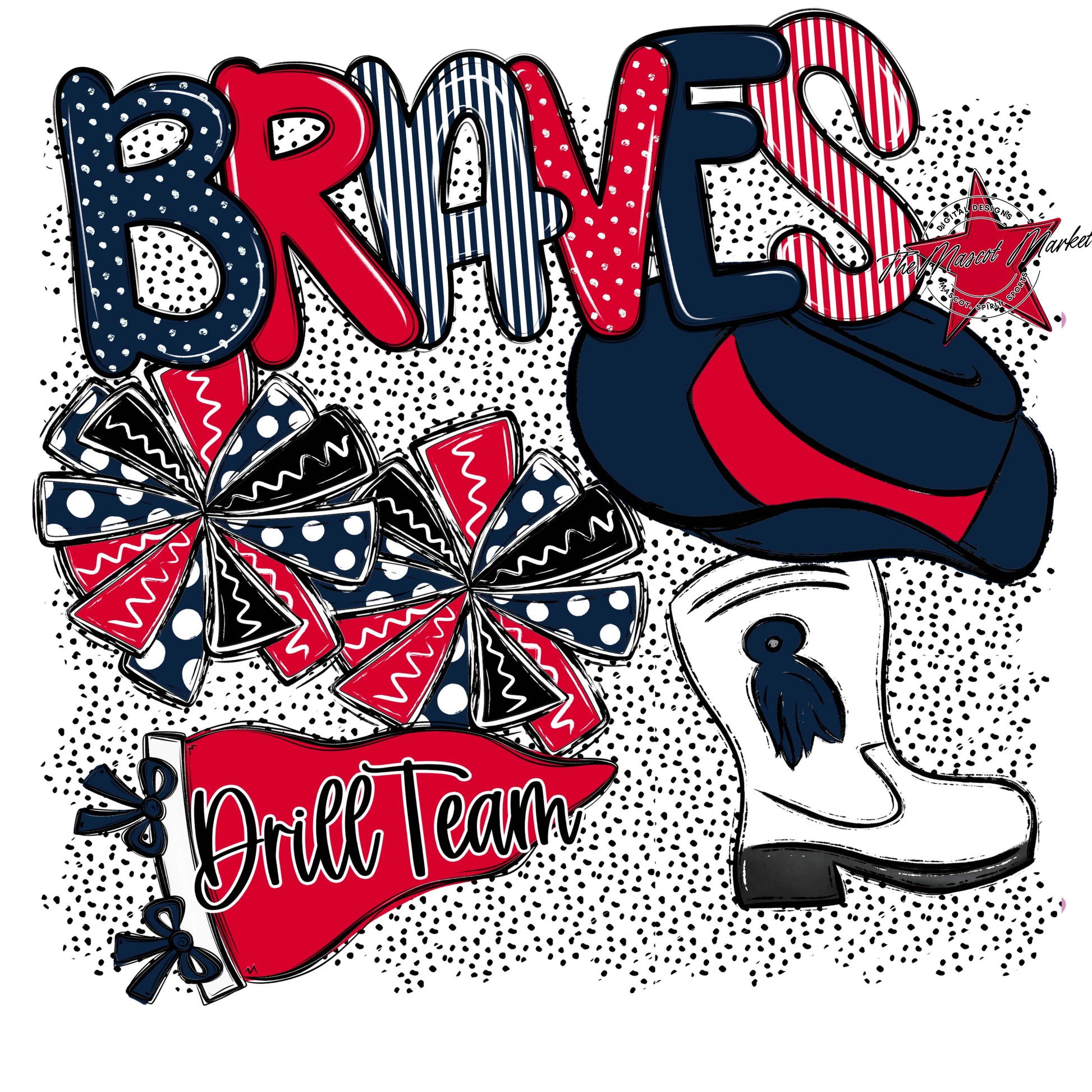 Braves Drillteam Spirit-Navy & Red