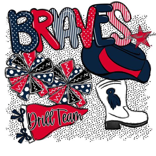 Braves Drillteam Spirit-Navy & Red