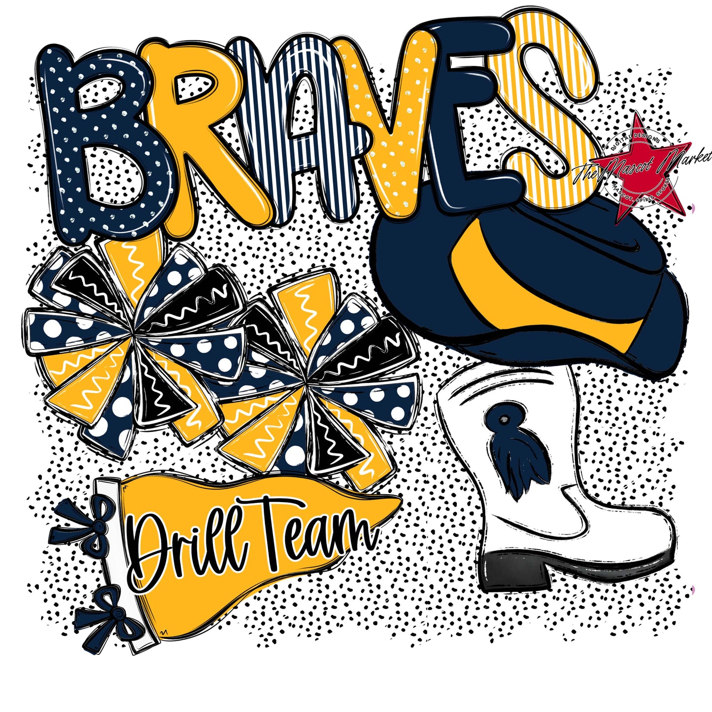 Braves Drillteam Spirit-Navy & Yellow