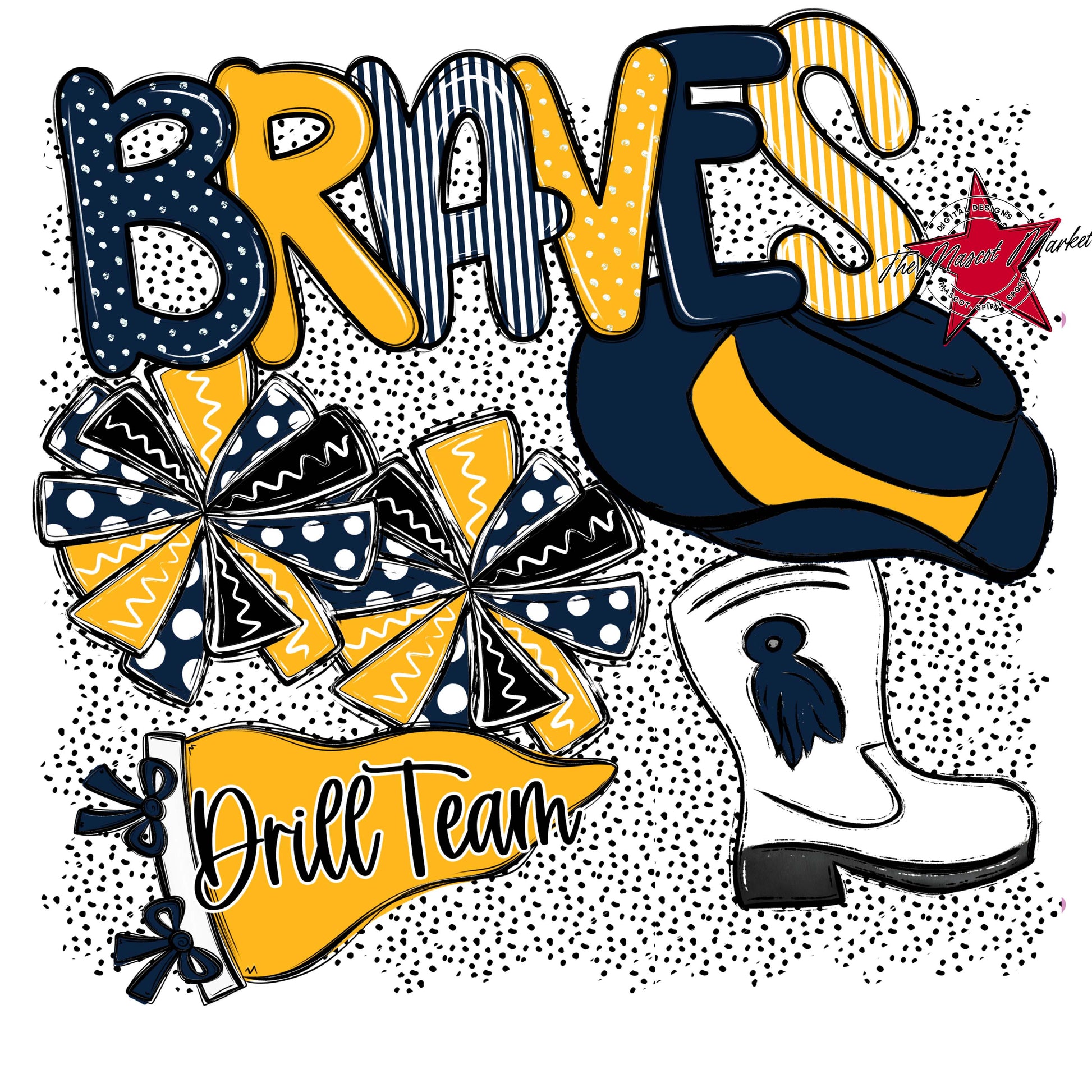 Braves Drillteam Spirit-Navy & Yellow
