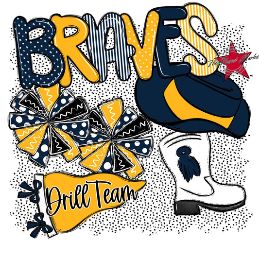 Braves Drillteam Spirit-Navy & Yellow