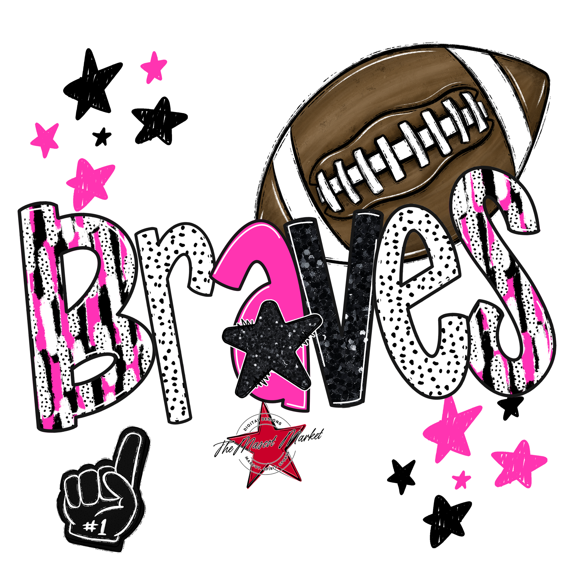 Braves Football Scrape-Pink