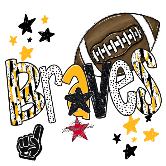 Braves Football Scrape-Yellow