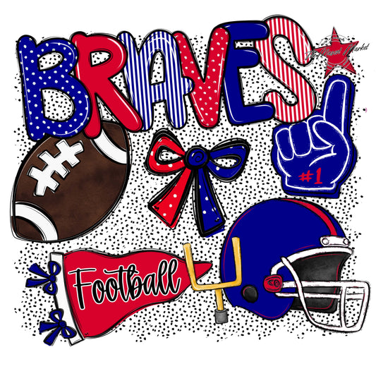 Braves Football Spirit-Blue & Red