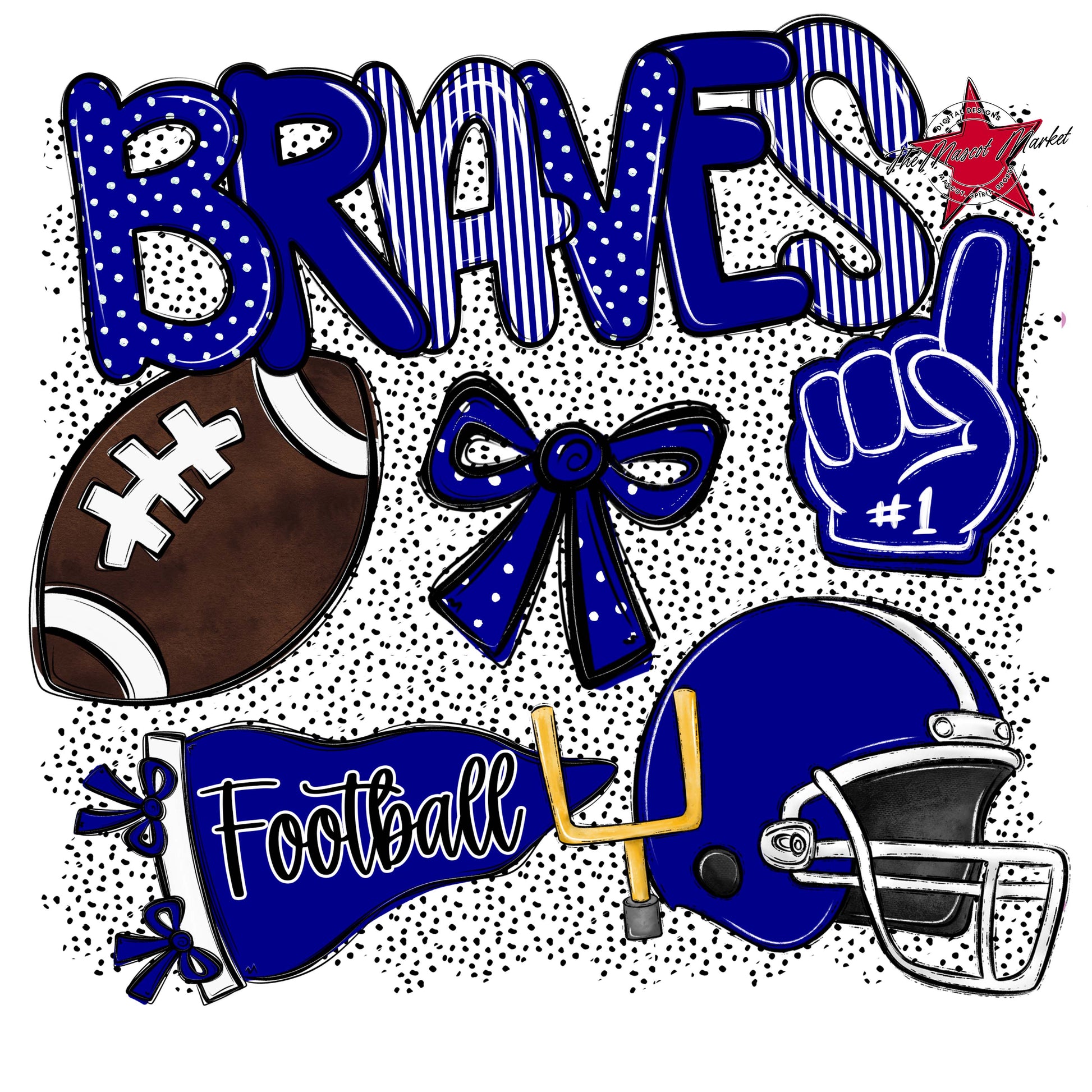 Braves Football Spirit-Blue