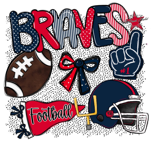 Braves Football Spirit-Navy & Red