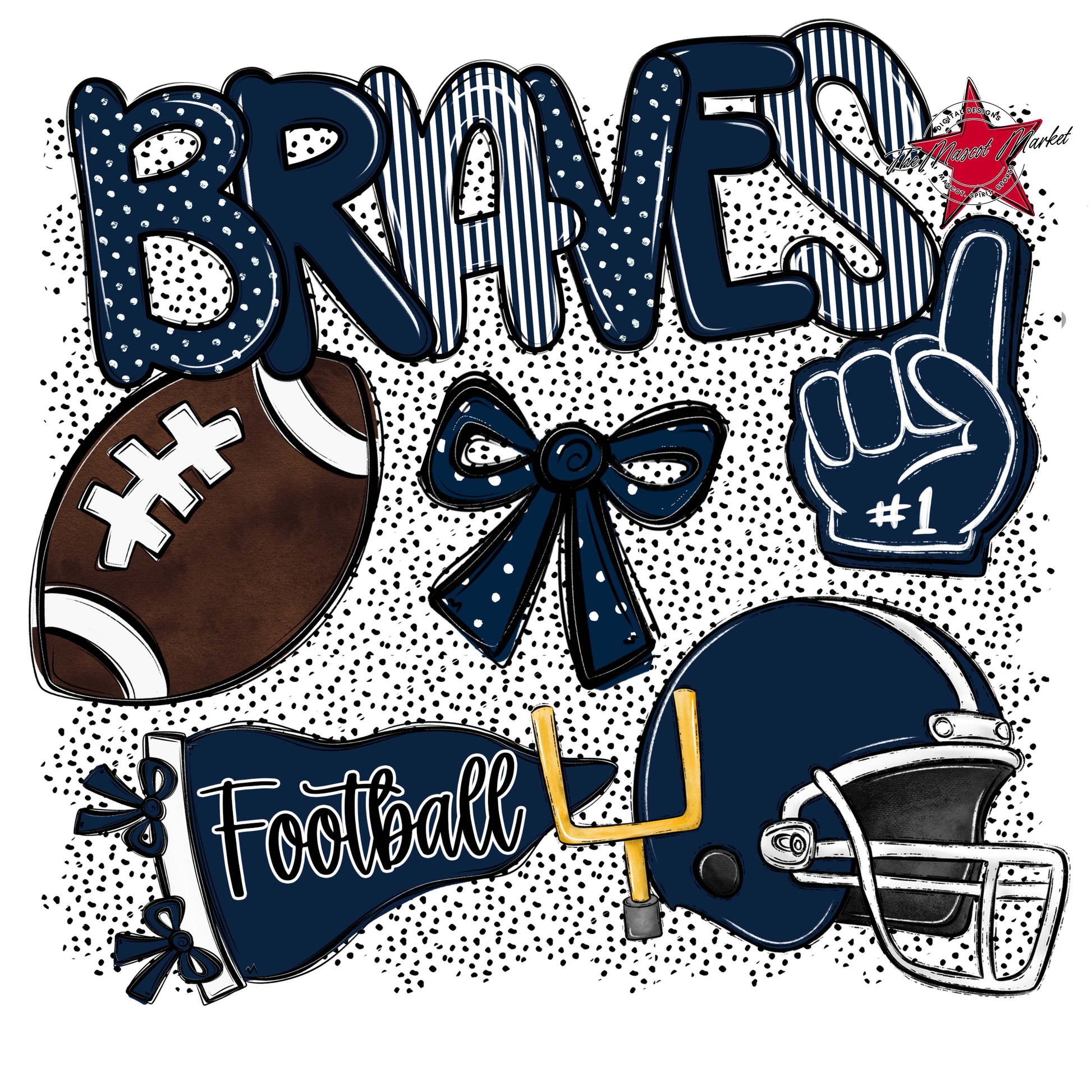 Braves Football Spirit-Navy