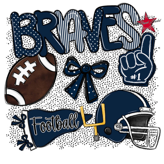 Braves Football Spirit-Navy